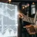 AI trading software analyzing market data on a digital screen.