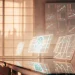 Best AI trading bot analyzes market data on futuristic screens.