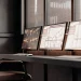 AI software for day trading on a multi-monitor setup.