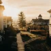 Invest in property. Residential neighborhood bathed in sunlight.