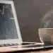 S&P 500 index growth chart on a laptop.